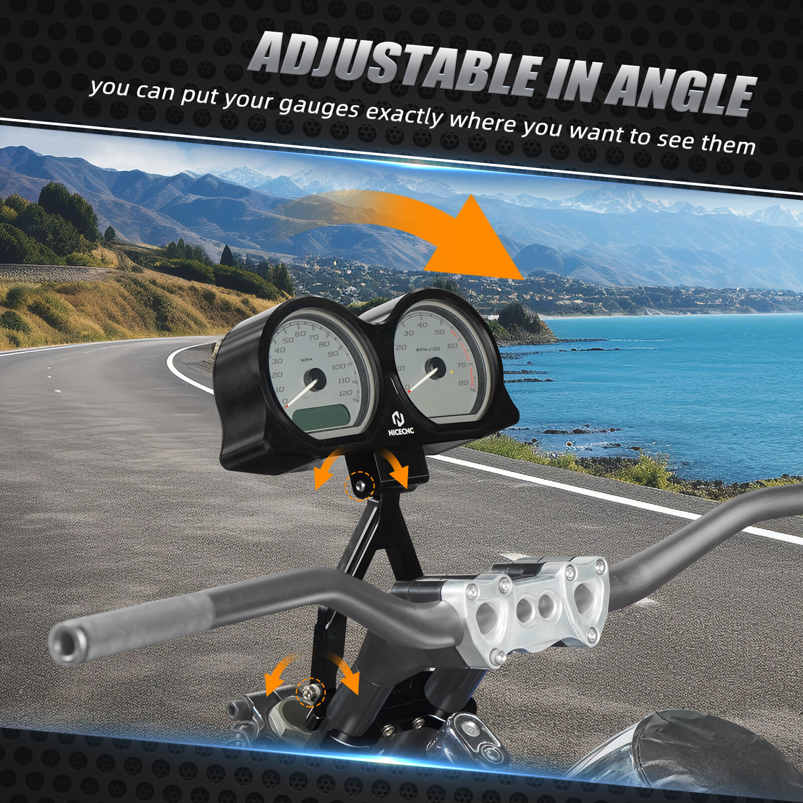 Gauges Bezel Pull Back Riser Bracket For Harley Road Glide FLTRX FLTRXS ...
