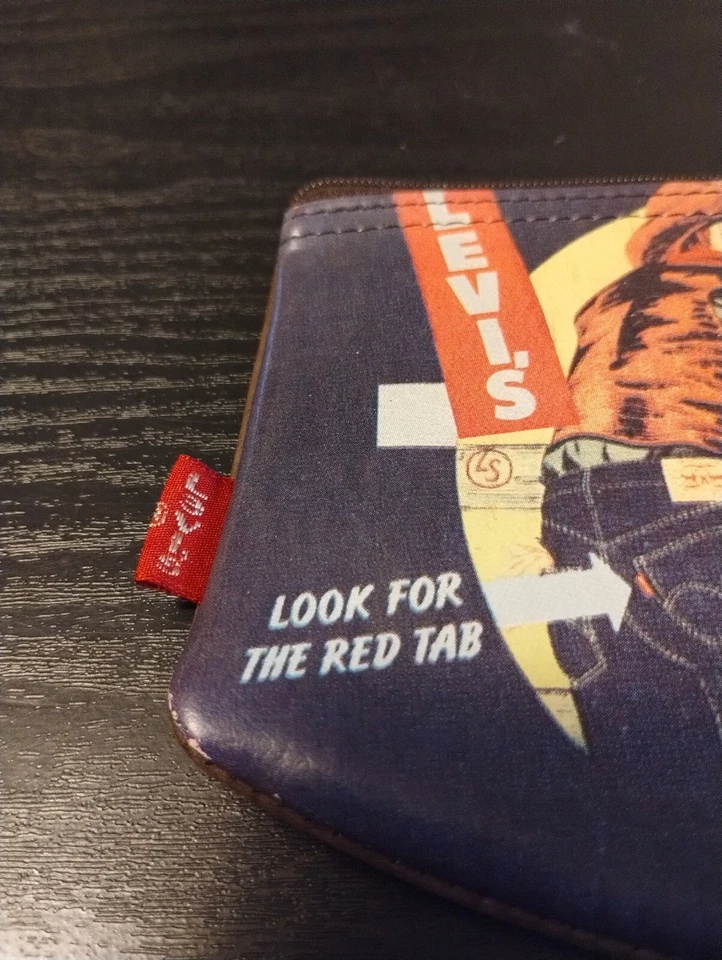 Levi's винтажный кожаный 'ищите красный вкладка бумажник' винтажный отличном состоянии редкая - Изображение 4 из 4