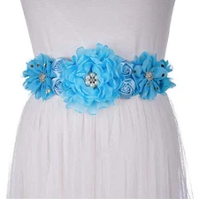 Maternity Sash Belts Rhinestone Crystal Flowers Wedding Bridal Waist Belts Top