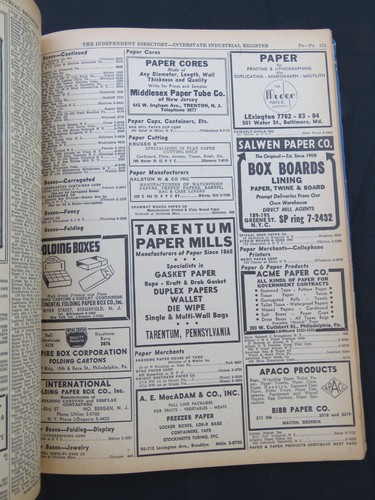 1944 New York Manufacturers & Industrial Classified Telephone Directory Guide - Picture 8 of 9