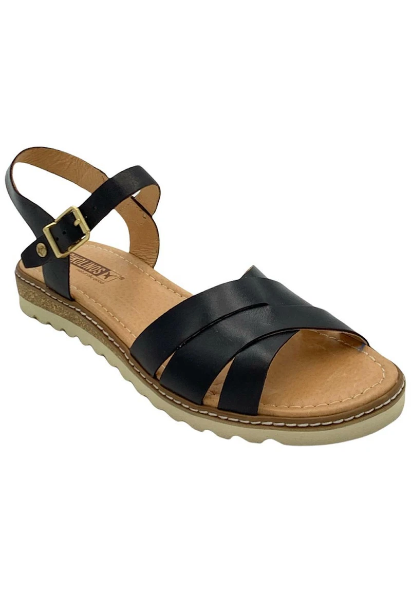 Pikolinos Leather Ankle Strap Sandals Alcudia Black eBay