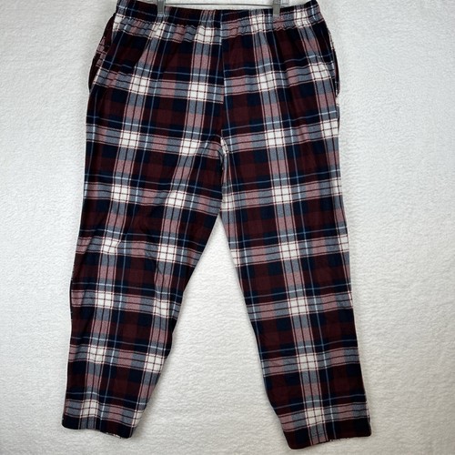 STAFFORD Red Shoe Blue Plaid Fleece Sleep PAJAMA LOUNGE Pants Men's Size XXL - Picture 6 of 9