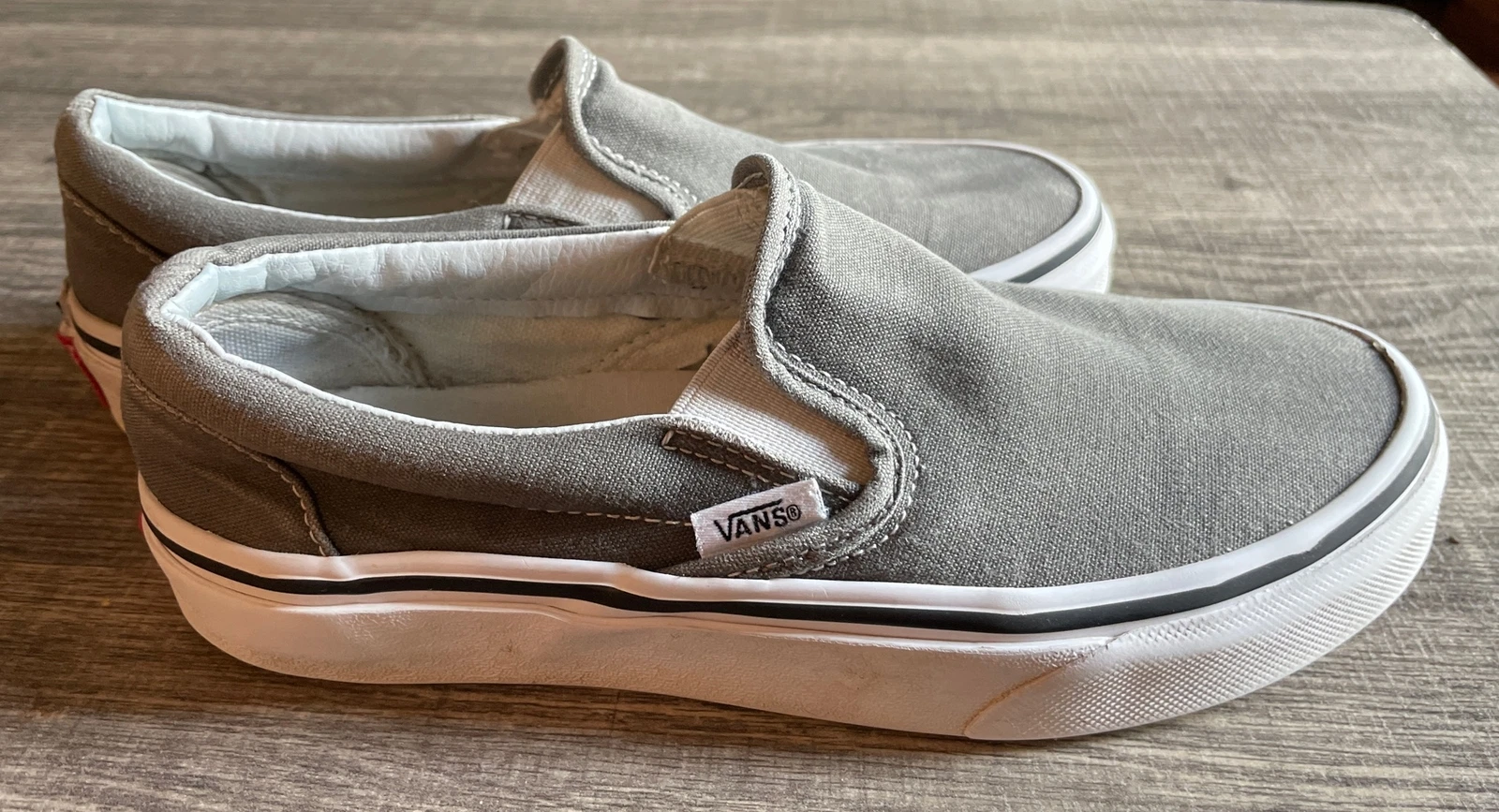Slip on estivi Vans Classic in tela grigia da uomo 4 5; suola antiscivolo da donna taglia 6