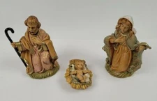 Euromarchi Holy Family Nativity Set Jesus Mary Joseph Manger 3.5"