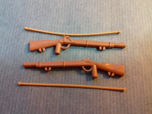 Playmobil Western *2 brown rifles with brown shoulder strap for soldier/cowboy