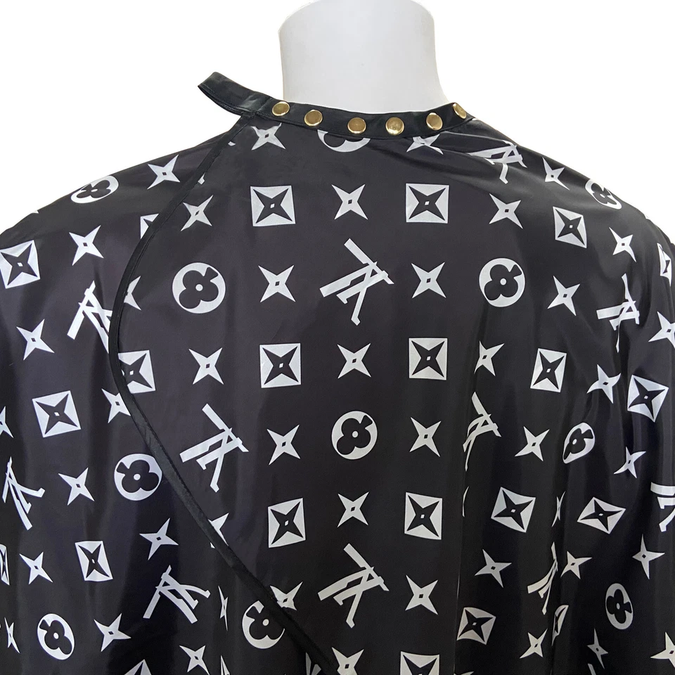 Barber Cape for Men Hair Cutting Salon Stylist Cape with Snaps - 63"*56" (Black) - Image 2 of 4