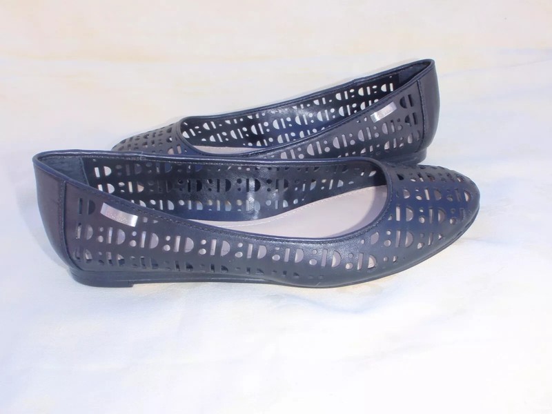 CALVIN KLEIN CK black leather Nappa Flats Ballerina 6 1/2 US 37 EURO