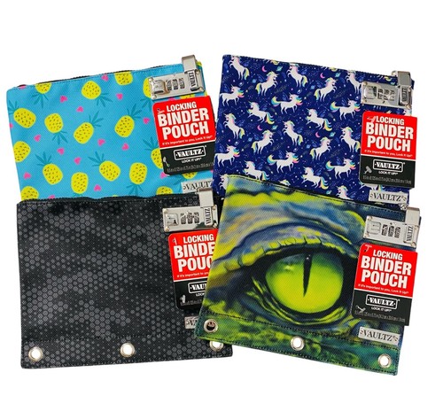 Vaultz Locking Binder Pouch Pencil Case Back To School - Various Styles