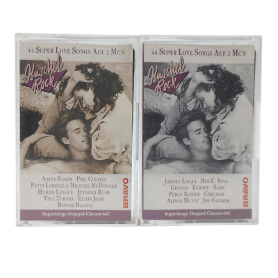 2x MC BRAVO Kuschel Rock 44 Love Songs Sade Jennifer Rush 10CC Kassette (C) 1987