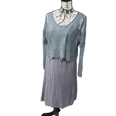 carla conti silk dress NWT Carla Conti Women's size Medium Gray Silk Dress