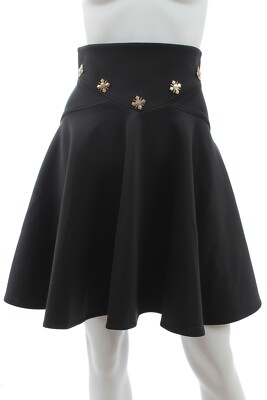Versace Collection Embellished-Waist Flared Skirt / Black / RRP: £1,360.00