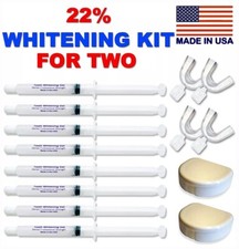22 Sensitive TEETH WHITENING BLEACH KIT for TWO 8 WHITE GEL  4 TRAYS  2 CASES