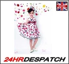 BEAUTIFUL NEW DESIGN RED BLACK WHITE TENCEL PARTY OCCASION FLOWER DRESS SIZE 14