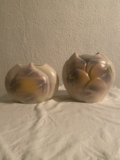 2 Vases  EN FAIENCE style art déco. signés BB Badonviller années 80 