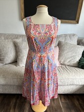 Talbots Paisley DRESS  Peach Orange Multicolor Womens Sleeveles Size 2