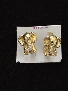 Authentic Gold Plated Elephant Earrings