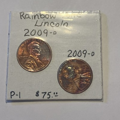 2009-D Bicentennial Lincoln Cent Pennies Both Are 2009-D Different Reverse Toned
