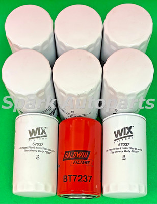 Lot of 9 Engine Oil Filter WIX 57037 BALDWIN BT7237 For IC CORPORATION