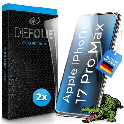 Crocfol DIEFOLIE für Apple iPhone 17 Pro Max - 2 St. Premium Displayschutzfolien