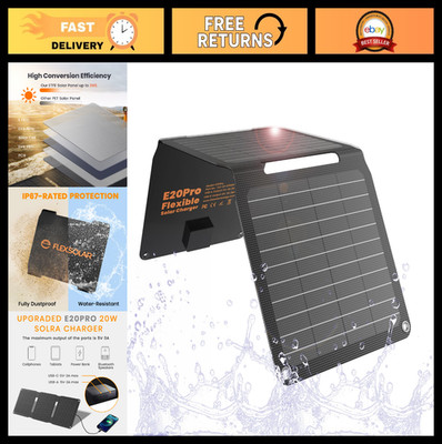 20W Foldable Solar Panel Charger - 5V USB-A & USB-C Output, Portable Solar Power