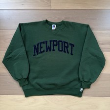 Vintage Russell Athletic Crewneck Sweatshirt Large Green Newport 90s USA Made