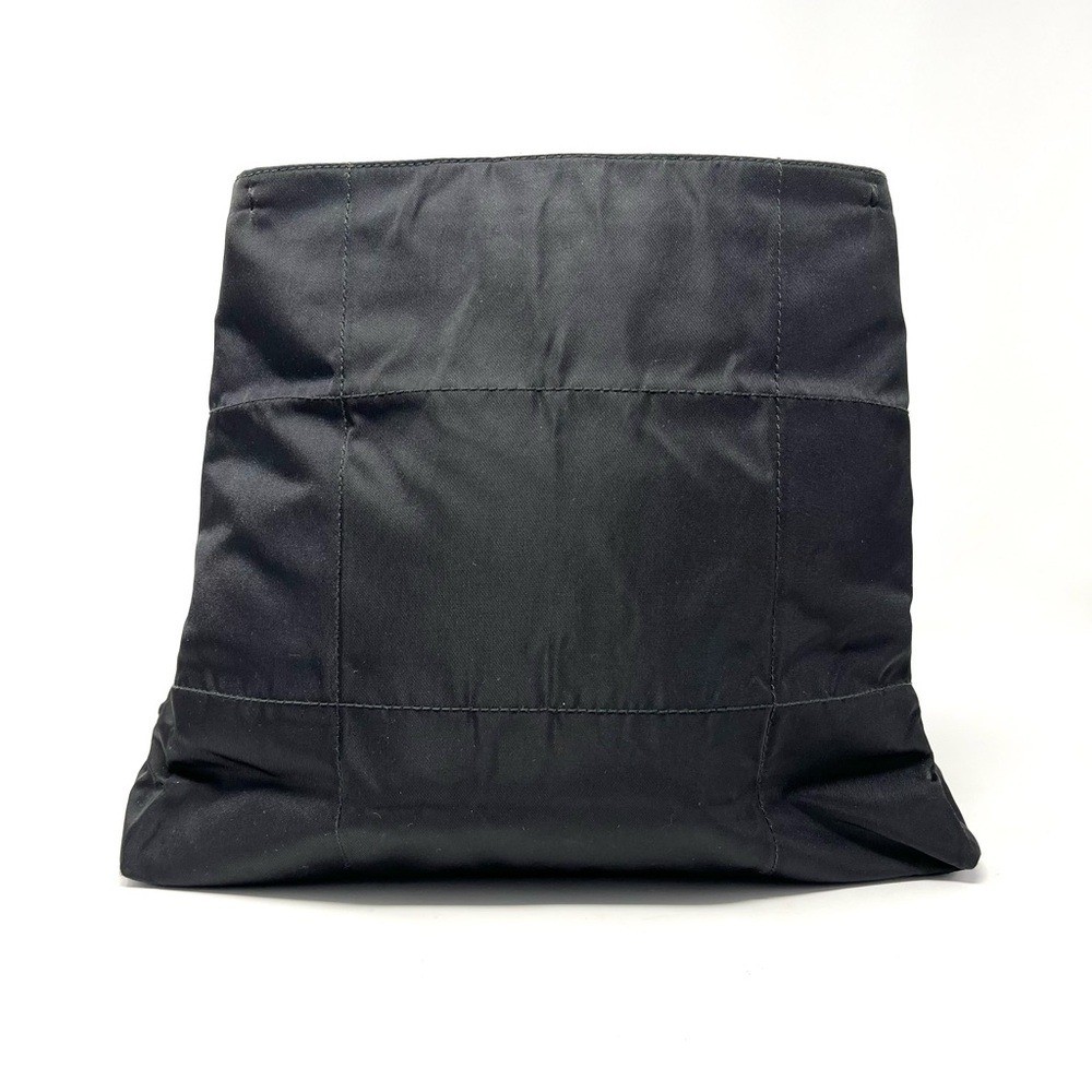 Vintage Prada Black Tessuto Nylon Triangle Logo Shoulder Bag Tote Leather Chain thumbnail 4