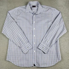 Untuckit Shirt Mens Large Blue Plaid Long Sleeve Button Down Casual