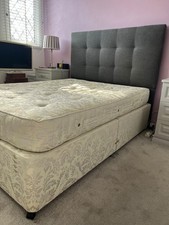 Double Divan Bed Tufted Upholstered Headboard 2 Drawers Pocket Sprung Mattress
