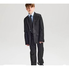 Cat Jack Boys Black Two Button Blazer Jacket Size 4 Formal Wedding School