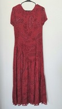 Vintage Newport News Maxi Dress Size 8 Paisley Boho Cottagecore Country Western