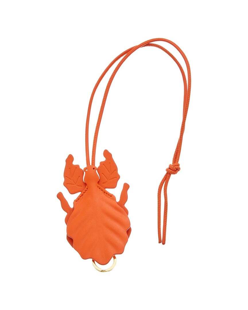 Loewe Leaf Insect Leather Keyfob Charm Womens Orange 37490₽
