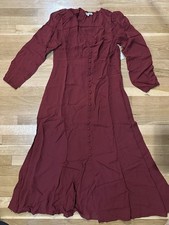 Reformation Red NWT Dress Long Sleeve MIDI Size 12