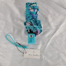 NWT Vera Bradley Peacock Garden Print Mini Automatic Umbrella