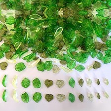 Green Acrylic Leaf Beads 400PCS Transparent Leaf Charms for Jewelry Making,...