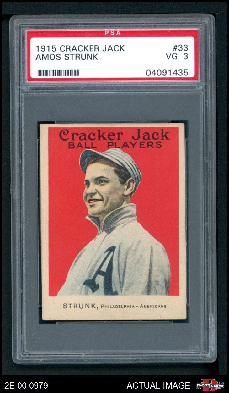 1915 Cracker Jack #33 Amos Strunk Athletics PSA 3 - VG