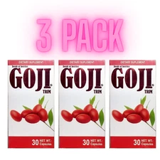 3 PACK GOJI TRIM 90 Caps 500 mg ea 100% ORIGINAL GOJI