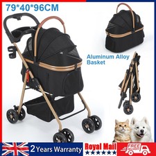 Foldable 4 Wheel Pet Pushchair Dog Pram Dog Stroller Jogger Cat Pram Pet Otzoaav