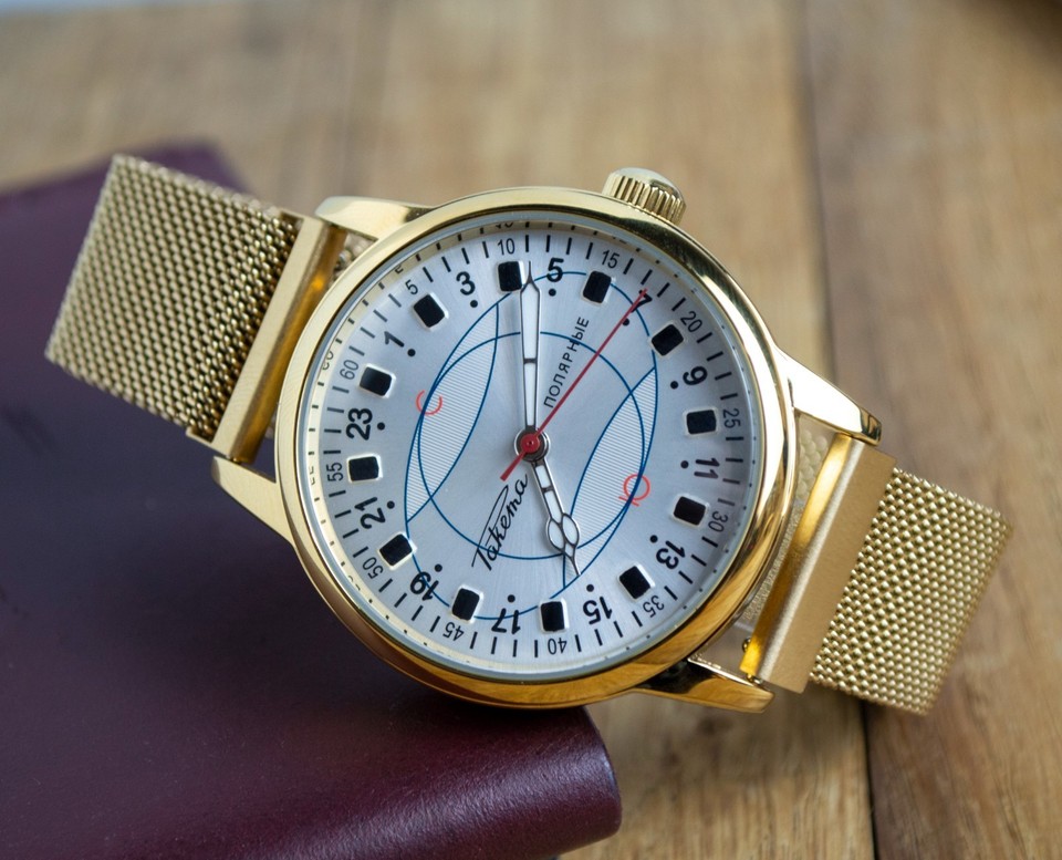 Automatic Raketa Polar Mens Watch 24 Hours Vintage Petrodvorets Gift ...