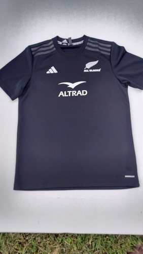 Pre-owned Adidas All Blacks Aeroready Rugby Short Sleeve Men's Sz. Medium Jd8443