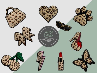 Leopardenmuster - Anhänger für Schuhe Clogs Sandale - Gepard Mode Hund Liebe Fröhlich