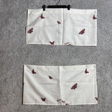 Butterfly Print Valance Curtains Set Of Two Panels Size 14.5x56 Country Boho