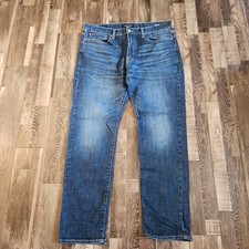 Lucky Brand 121 Slim Straight Jeans Men's 36x32 Blue Denim Stretch Pants