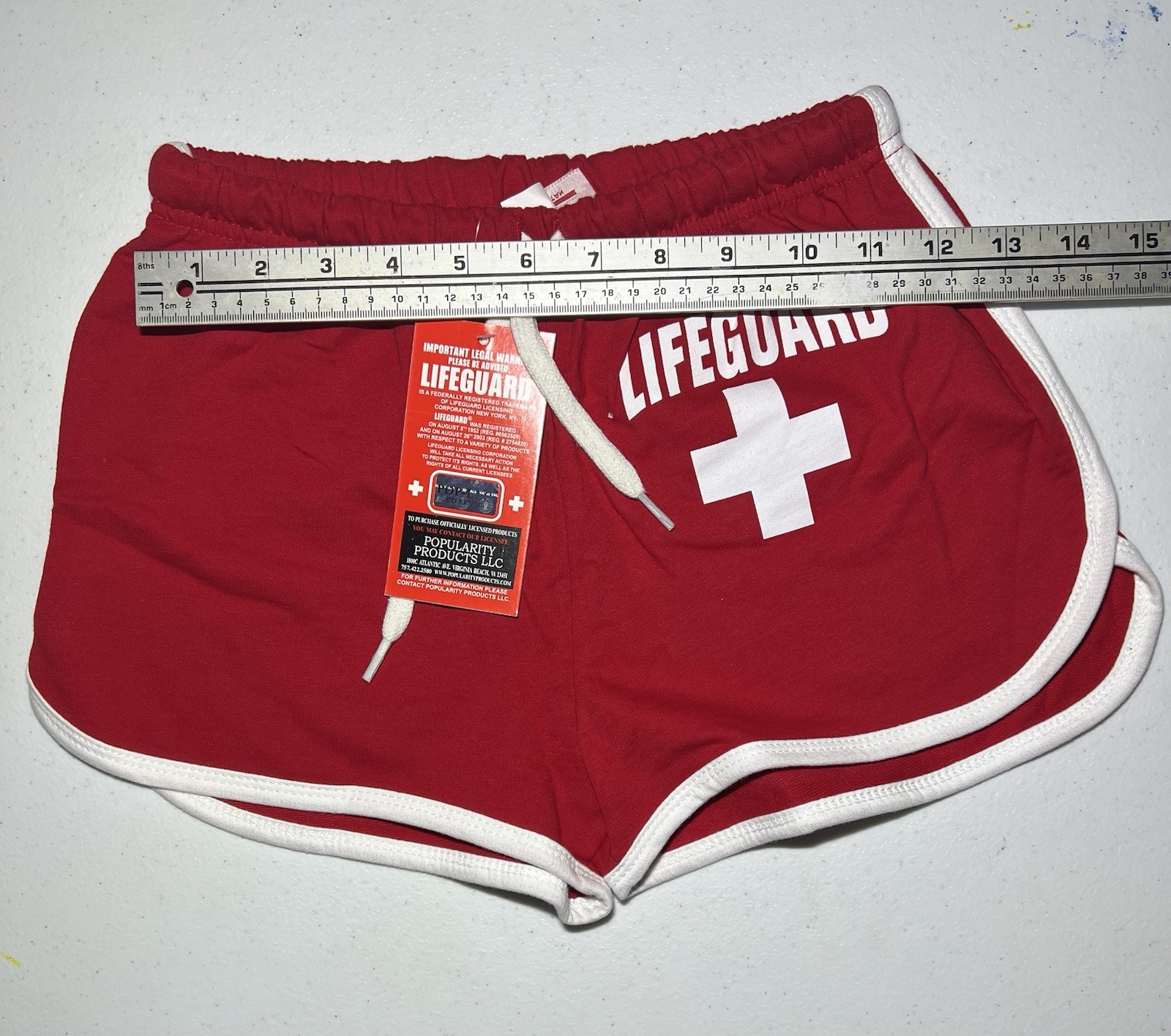 Lifeguard Red Official Product - 100% cotton high cut shorts NWT Size S