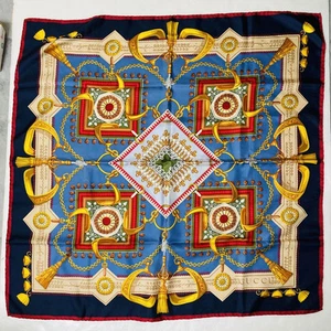 GUCCI Foulard Multicolore 100% Soie 84cm x 87cm Made in Italy Accessoire Mode