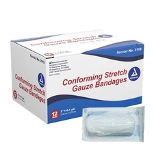 Dynarex White Conforming Bandage Sterile 3" x 4-1/10 Yd 3113 12 per Bag