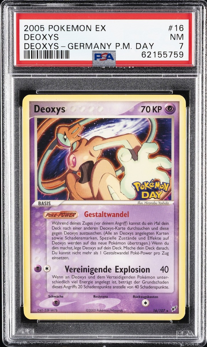 2005 POKEMON EX DEOXYS GERMANY POKEMON DAY 2005 #16 DEOXYS PSA 7