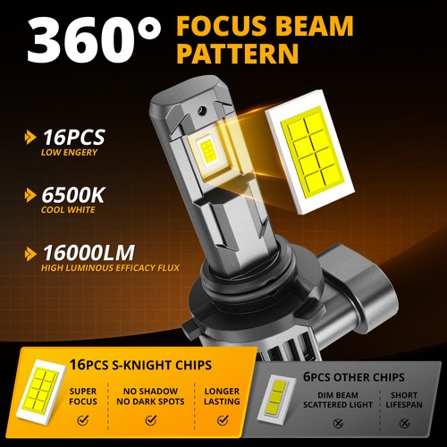 AUXBEAM 9006 LED Fog Lights Bulbs Yellow White for Toyota Corolla 2005-2007 2008 - Picture 9 of 14