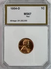 1954-D Lincoln Wheat Cent PCI MS67 Rich Lustrous Copper Red