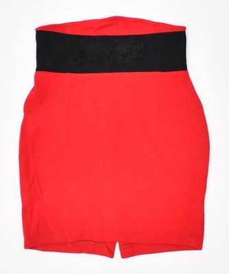 CLASSIX BIZARRE Damen Tulpenrock W26 Small rot Wolle Vintage EQ19