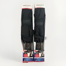 Shed Rain WindPro ARC 46" Vented Compact Umbrella Black 2 Pack UVG